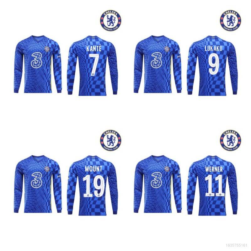 Áo thun bóng đá tay dài in logo Chelsea 21-22 thời trang chất lượng cao