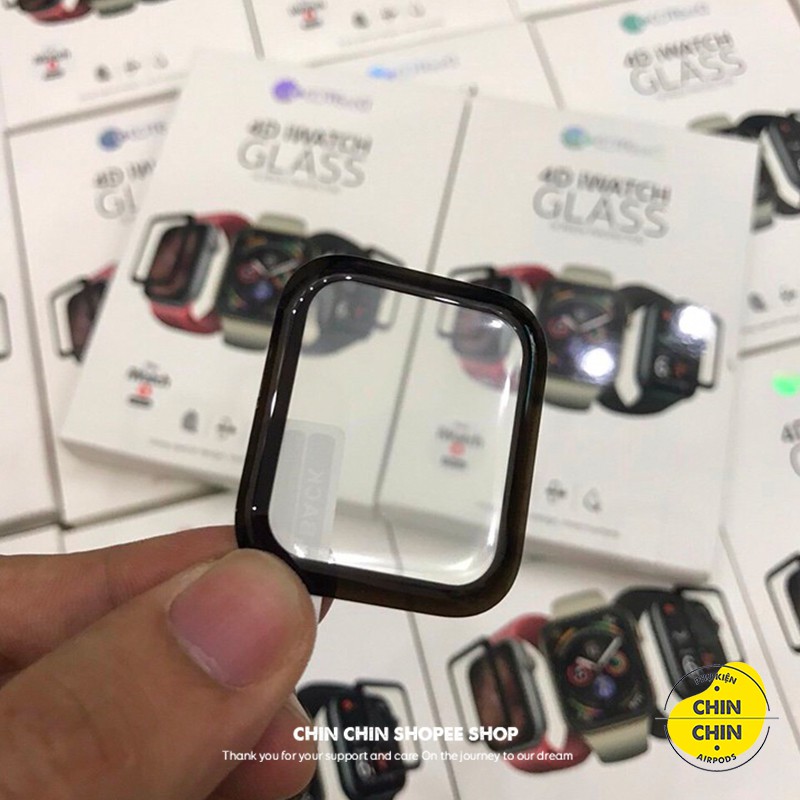 Miếng Dán Kính Cường Lực Full 4D cho Apple Watch Series 6 5 4 3 2 1 Full Size 38/40/42/44mm Hàng Chính Hãng Coteetci