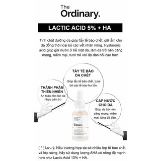 Serum sáng da mờ thâm lactic acid 10%+ ha - the ordinary