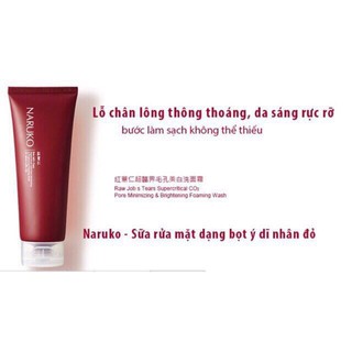 [HÀ NỘI] Sữa Rửa Mặt Tạo Bọt NARUKO Ý Dĩ Đỏ Se Lỗ Chân Lông Và Làm Sáng Da 120g