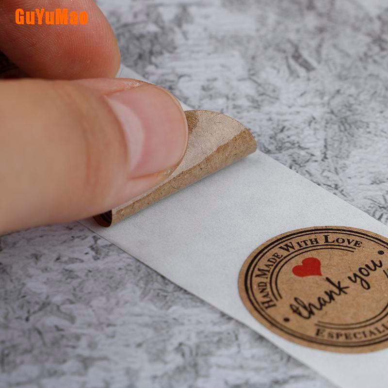 Bộ 500 Miếng Dán Hình Tròn In Chữ Thank You Trang Trí Quà Tặng