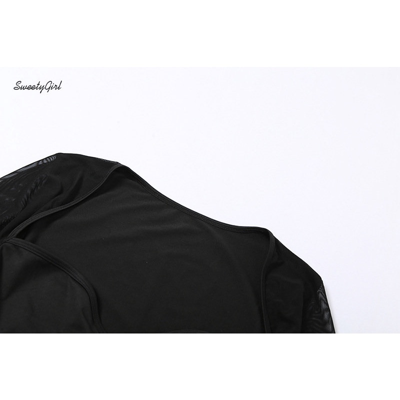 Áo Thun Croptop Cổ Vuông Tay Dài Màu Đen Trơn Thời Trang 2022 Quyến Rũ Cho Nữ