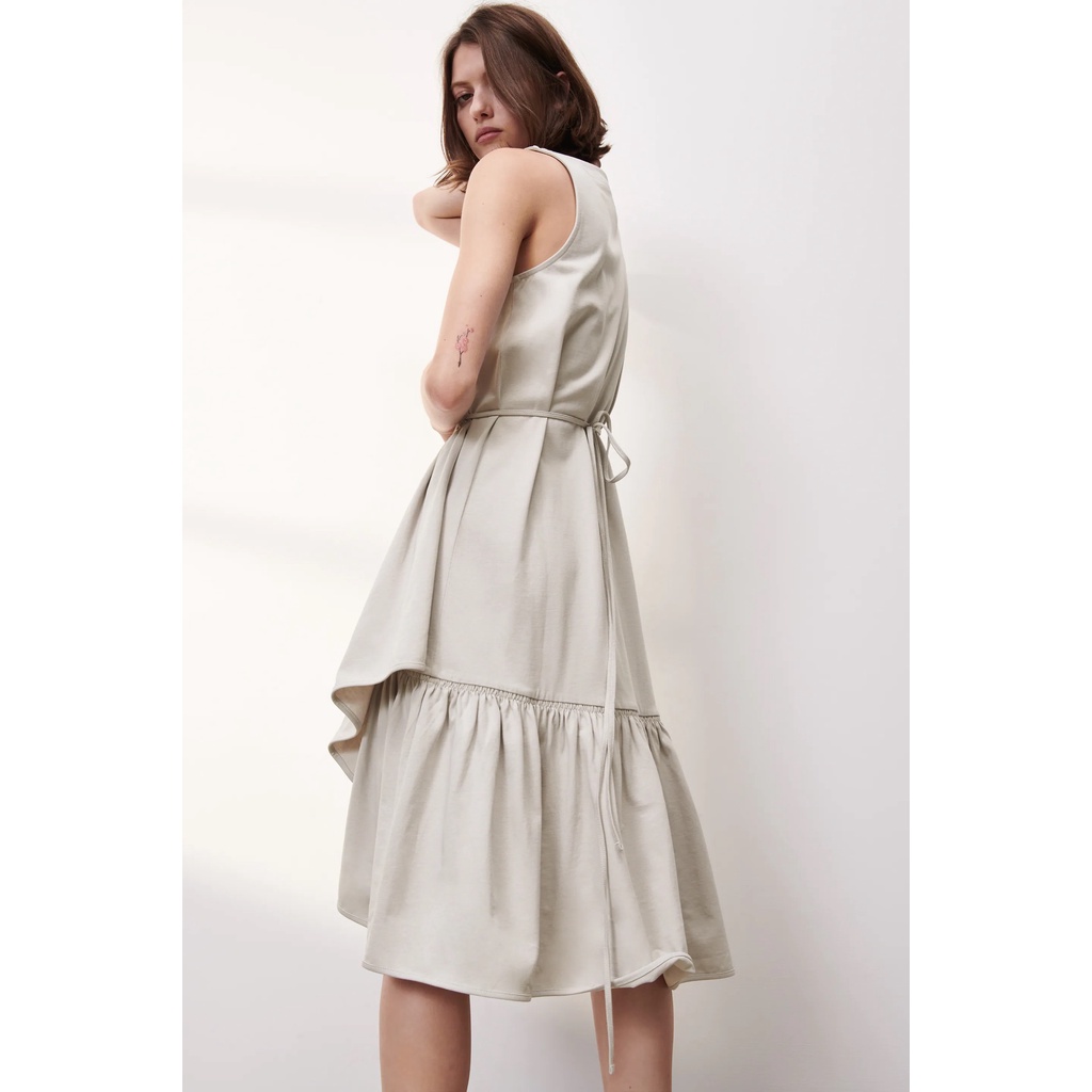 Đầm vạt chéo nhún bèo ZARA Nhật Auth