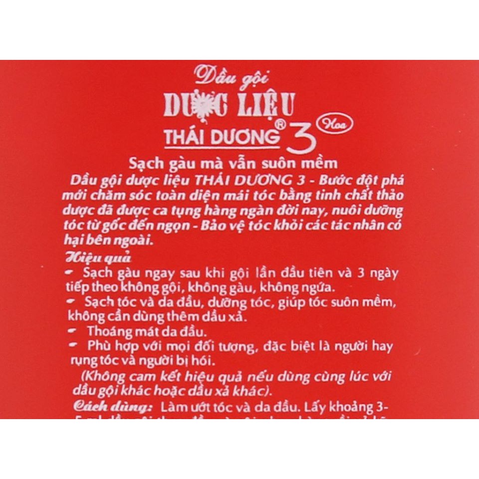 Dầu Gội Thái Dương 3 Hương Hoa 200ml (Dược Liệu) | BigBuy360 - bigbuy360.vn