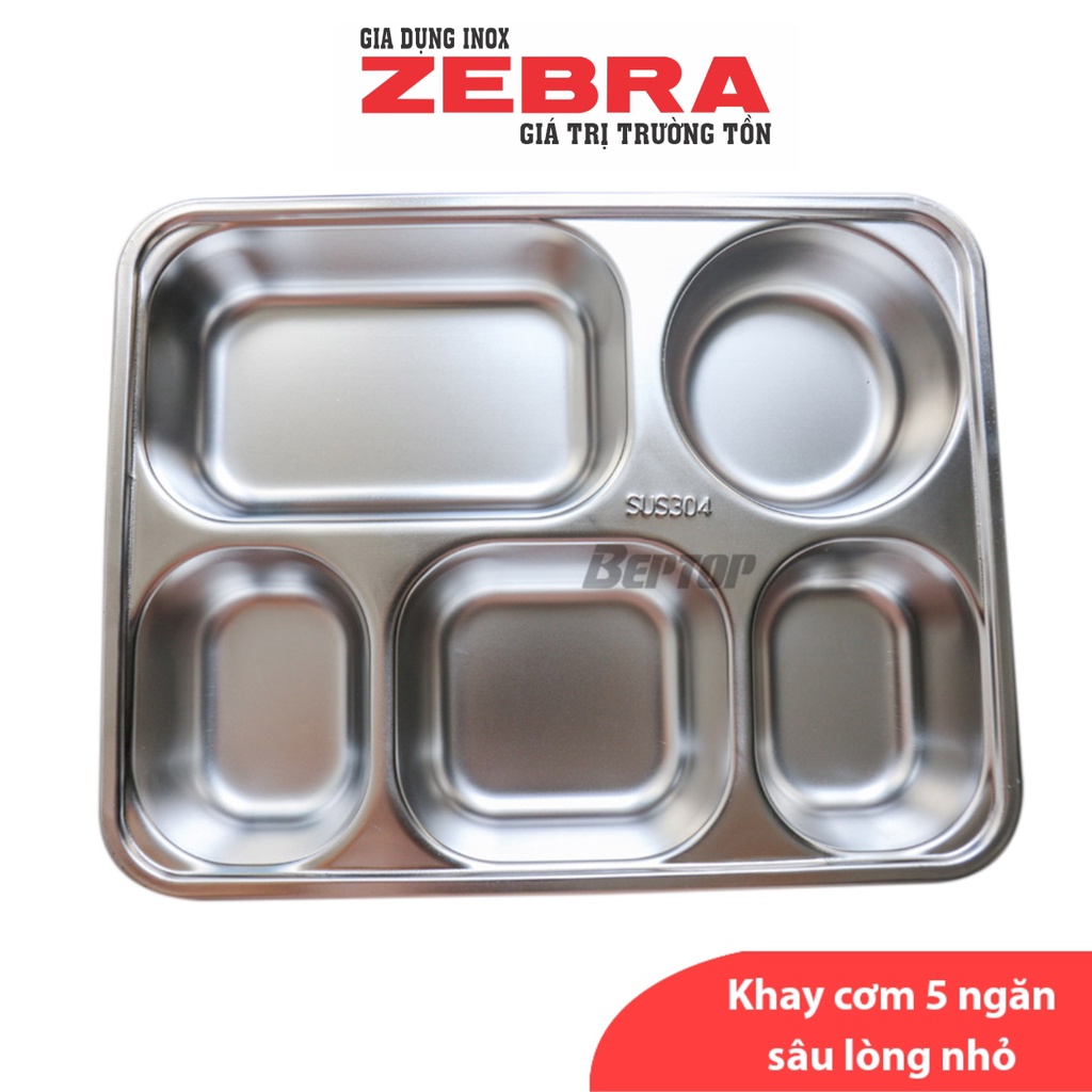 Khay cơm inox 5 ngăn sâu lòng hàn quốc giá rẻ (28 x 22 x 4cm)