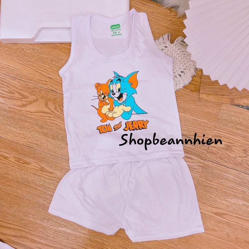 Bộ ba lỗ cotton cho bé 4-20kg - Bộ ba lỗ vải cotton đẹp