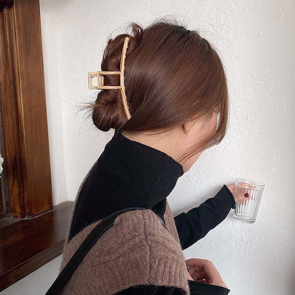 Kẹp Tóc Kim Loại Vân Gỗ Kiểu Dáng Vintage Thời Trang Thu Đông 2life