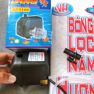 [Tặng Bông Lọc] Máy Bơm LifeTech, Vipsun Ap3100 28W Cho Hồ Cá Cảnh, Trồng Thủy Canh, Bơm Nước Hòn Non Bộ, Tiểu Cảnh