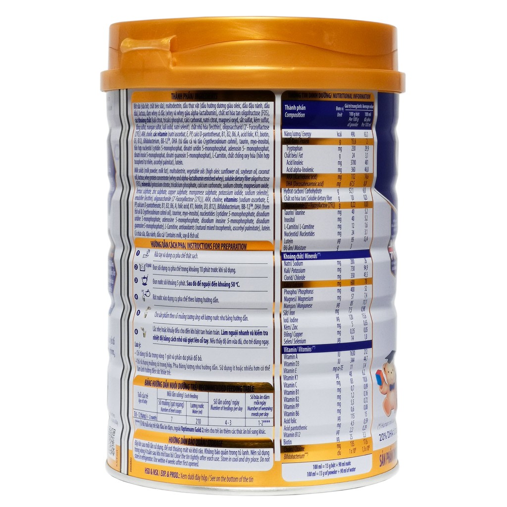 SỮA BỘT OPTIMUM GOLD OPTIMIX 1/2/3/4 850G