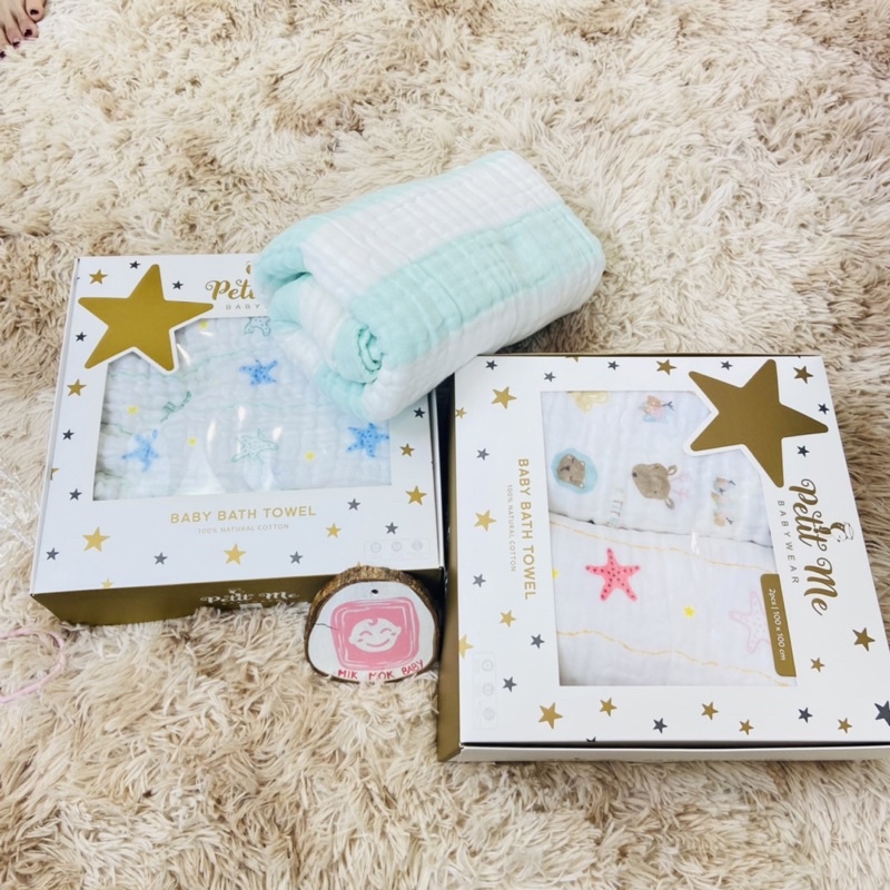 Khăn Tắm 6 lớp cotton cho em bé Petit Me, khăn đa năng mềm mại, thoáng khí, thấm hút tốt