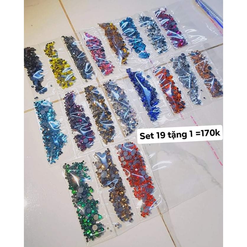 Set đá chân keo lưới mix size