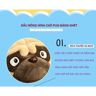 Gấu bông gối ôm hình chó pub mặt xệ siêu dễ thương loại to 65cm
