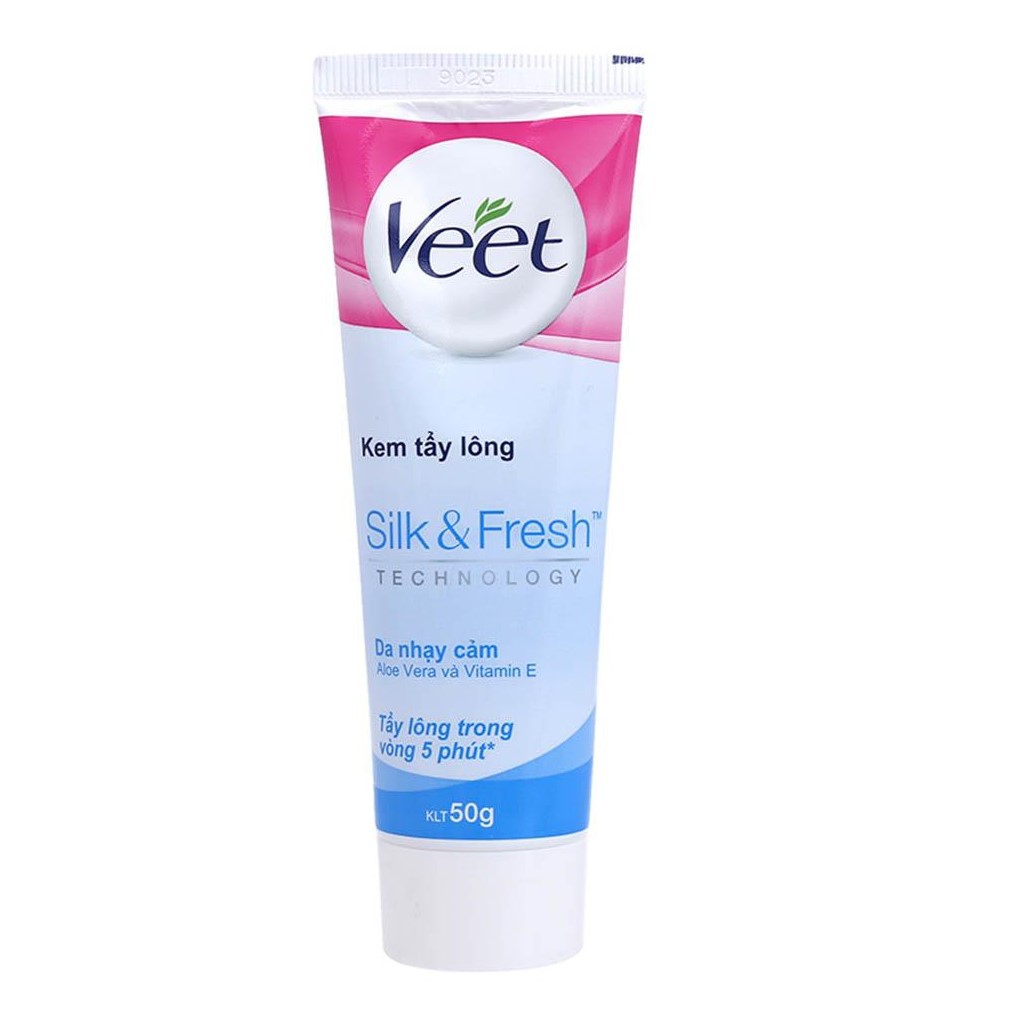 VEET Kem Tẩy Lông Cho Da Nhạy Cảm - VEET Silk &amp; Fresh Hair Removal Cream, Sensitive Skin 50G