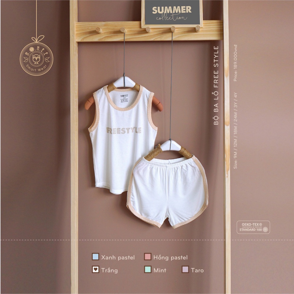 Bộ ba lỗ HRNEE vải sợi sồi Modal - BST xuân hè mới nhất của HRNEE