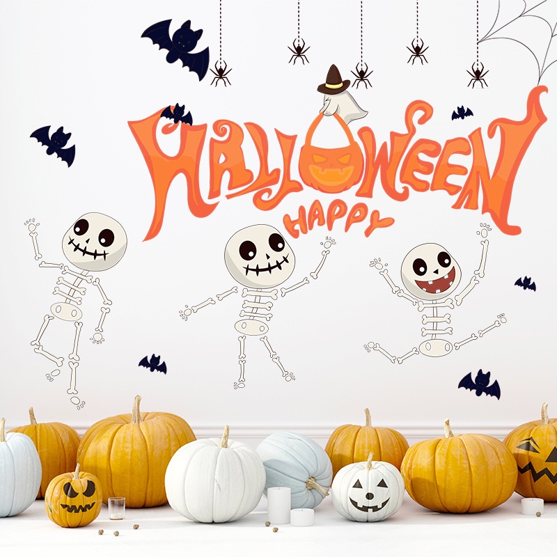 Miếng Dán Tường / Kính Cửa Sổ Họa Tiết Lễ Hội Halloween Vui Nhộn Trang Trí Nhà Cửa