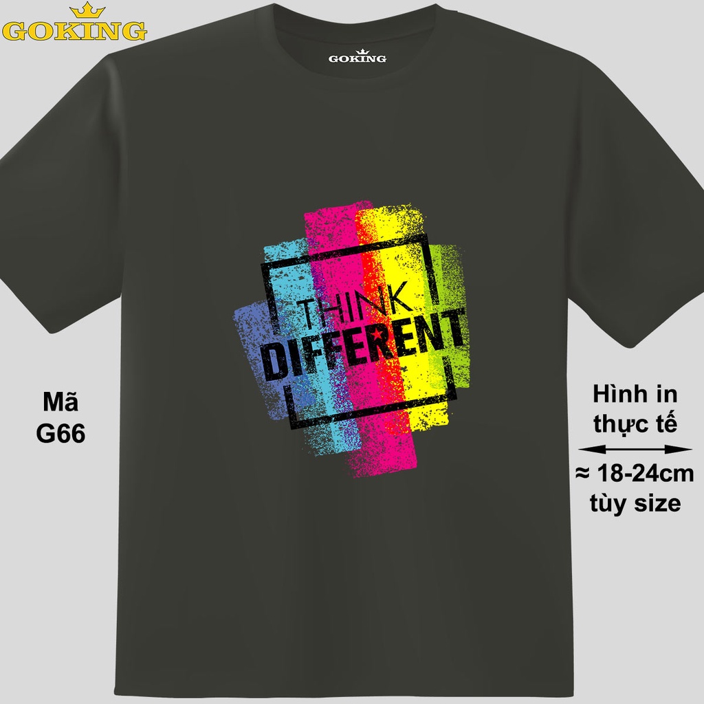 THINK DIFFERENT, mã G66. Áo thun thoát nhiệt Nhật Bản GOKING. Áo phông form unisex cho nam nữ, cặp đôi, đội nhóm