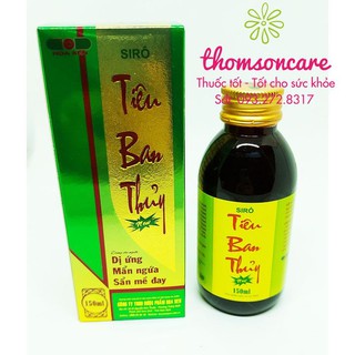 Siro Tiêu Ban Thủy - Giảm dị ứng, mẩn ngứa, sẩn mề đay ở trẻ em - Chai 150ml
