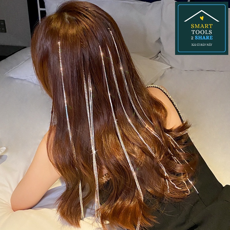 Cài Tóc Phối Đá Lấp Lánh Tua Rua