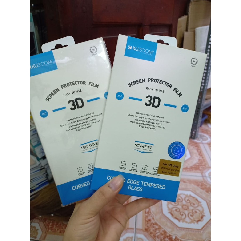 Kính cường lực UV KUZOOM trong suốt SamSung S21 Plus, S21 Ultra cảm ứng siêu nhạy