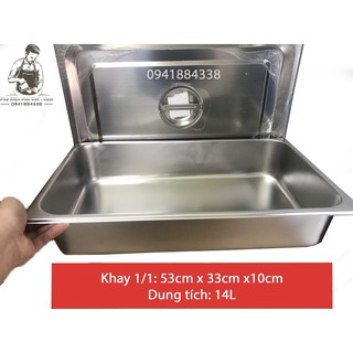 Khay Inox Đựng Topping 1/1, Khay Đựng Thạch(Có Nắp)