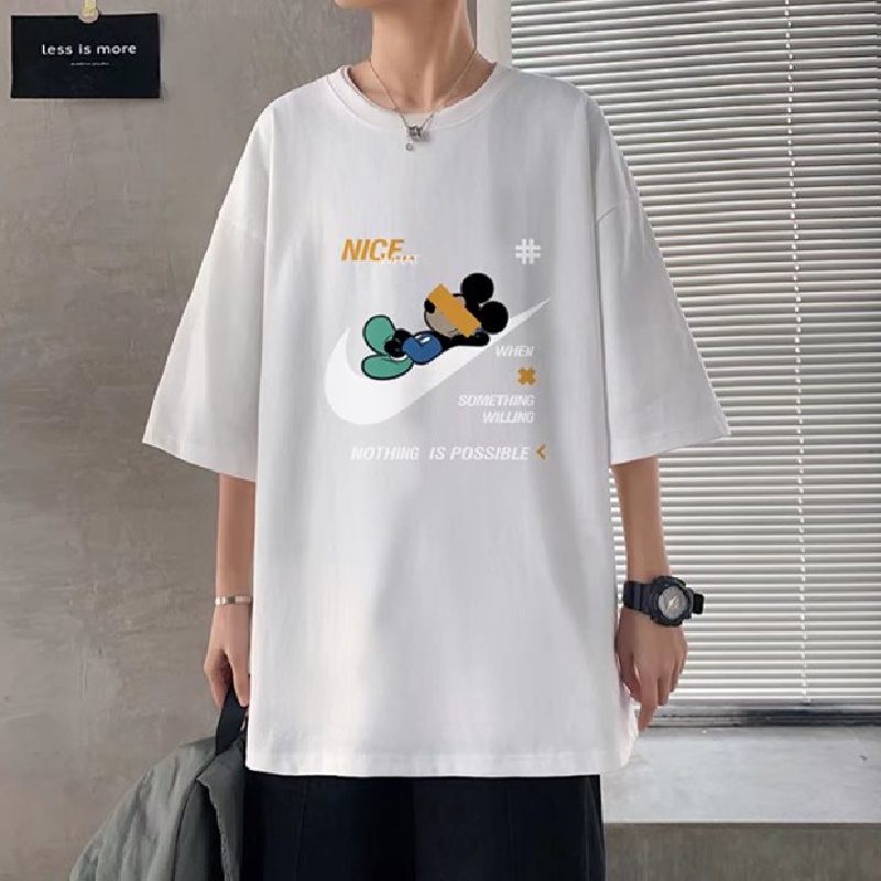 Áo Thun Tay Ngắn Dáng Rộng In Chữ Cỡ Lớn Thoải Mái Thời Trang Mùa Hè Cho Nam Và Nữ M-5XL