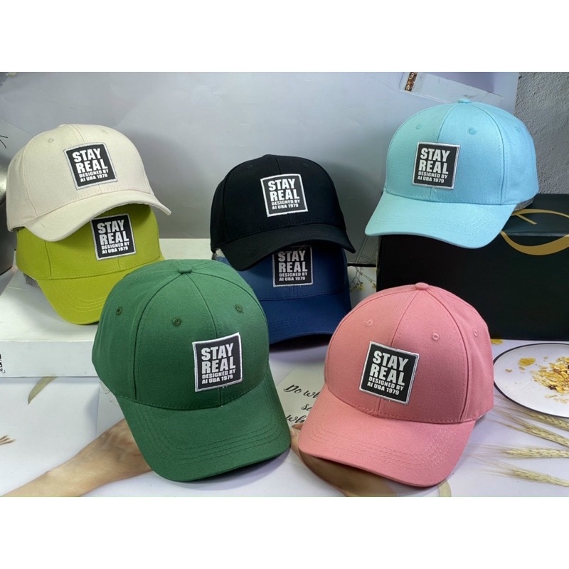 Nón kết nam nữ, mũ lưỡi chai thêu da in chữ stay fresh nhiều màu sắc trẻ trung