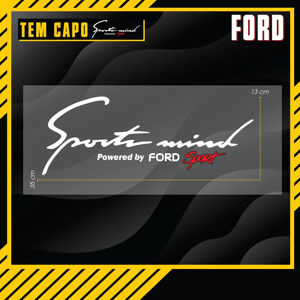 Tem Dán Capo Xe FORD Chủ Đề Sport Mind | CP04FORD | Tem PVC Chống Nước, Độ Bền Cao