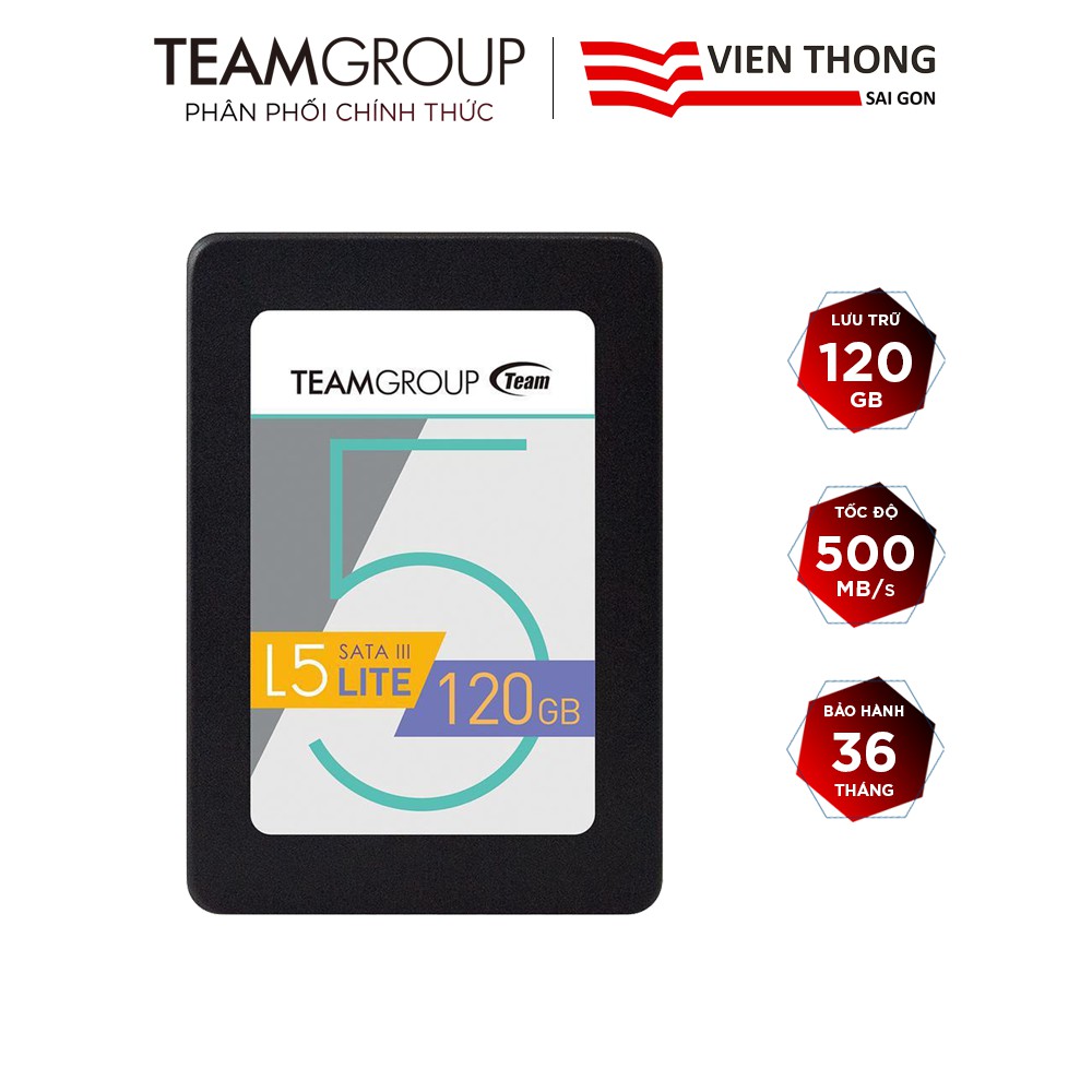 [Mã ELMALL10 giảm 10% đơn 500K] Ổ cứng SSD Team Group L5 LITE 120GB 2.5&quot; 7mm Sata III