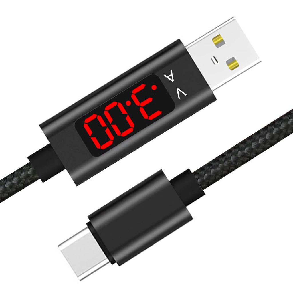 ★Chính hãng★ Cáp sạc nhanh sợi nylon bện Topk AC27 AC32, Hiển Thị Điện Áp Và Dòng Điện, Dùng đuọc carplay