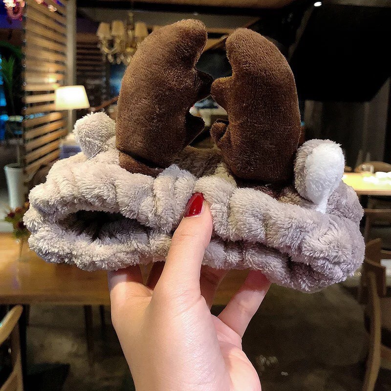 Băng đô tuaban tai thỏ và tai mèo vải nhung 3D