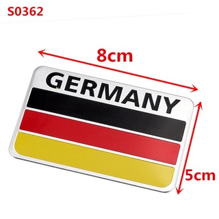 Tem Logo Nhôm hình lá Cờ nước Đức - GERMANY - Dán trang trí Ô tô xe máy laptop