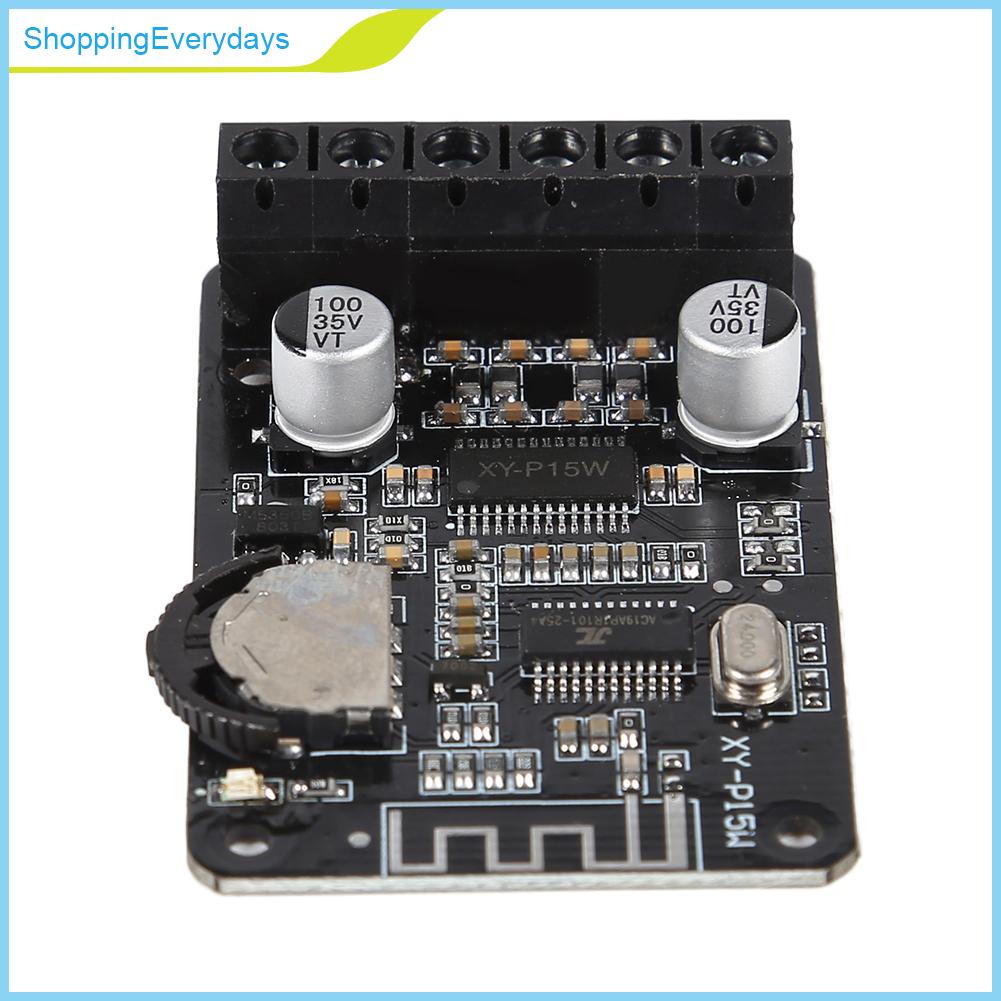 （ShoppingEverydays） 12V 24V 10W 15W 20W Stereo Bluetooth-compatible Module Power Amplifier Dual-Way Board
