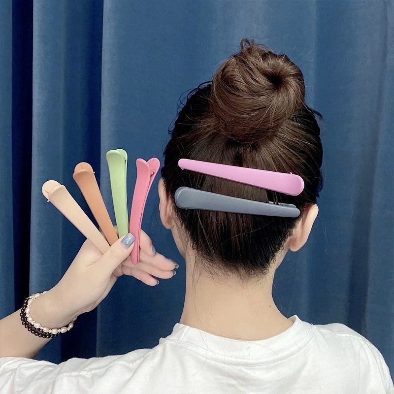 Kẹp Tóc Màu Trơn Nhám Cỡ Lớn Màu Sắc Ngọt Ngào Thời Trang