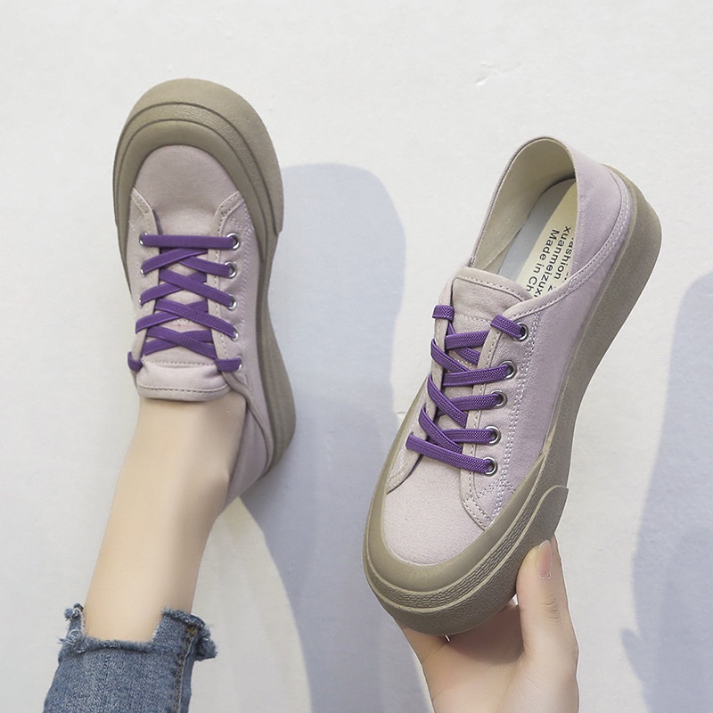 Giày IELGY vải canvas đế bằng mỏng thoáng khí phong cách thời trang cho nữ