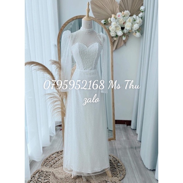 Áo dài hỏi cưới lấp lánh 6 tà