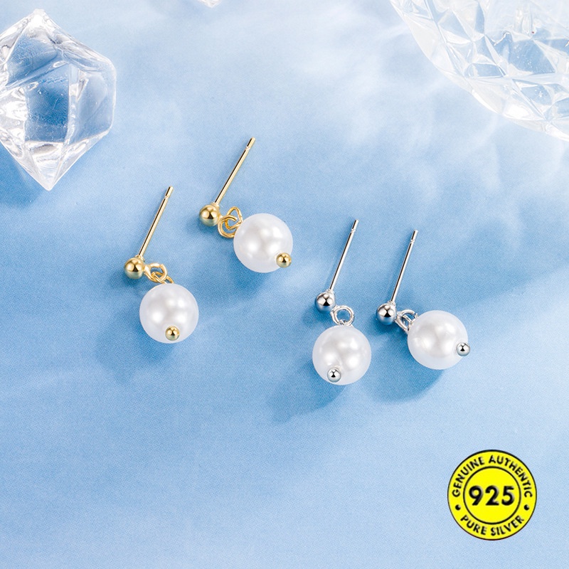 Khuyên Tai Bạc Sterling Đính Ngọc Trai Cao Cấp Thanh Lịch Và Tinh Tế