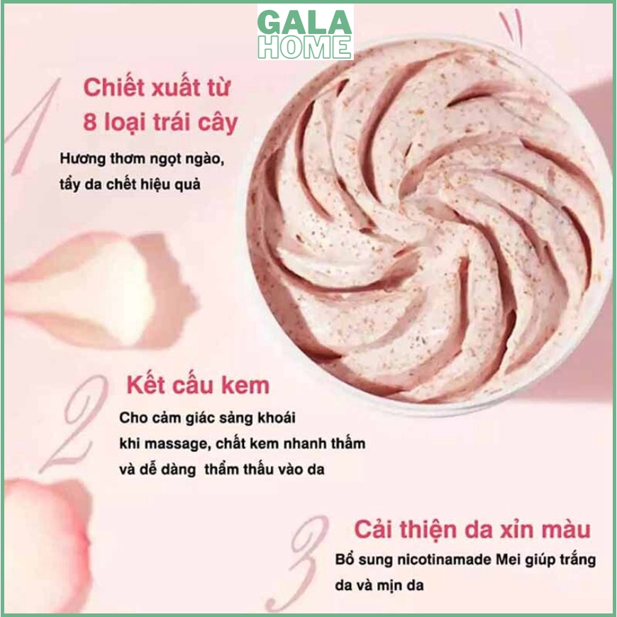 Tẩy tế bào chết body Kem Tẩy Da Chết Đào Peach Clear 200ML GALA HOME