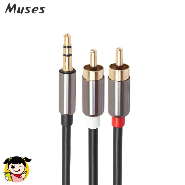 Muse07 Dây cáp chuyển đổi âm thanh 3.5mm nam sang 2 nam RCA chất lượng cao