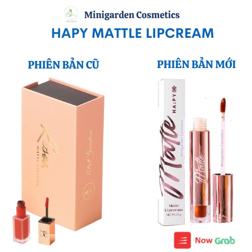 Son Ha:py Mini Garden Mattle Lipcream son Hapy kem lì, bám màu lâu trôi 3.5ml - Phiên bản son Roses mẫu mới