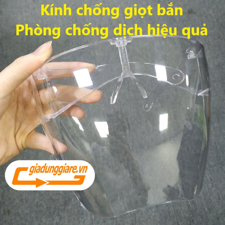 KÍNH CHỐNG DỊCH Face Shield giúp chống giọt bắn là mặt nạ bảo vệ mặt an toàn (Trong suốt, cỡ L - Dành cho người lớn))