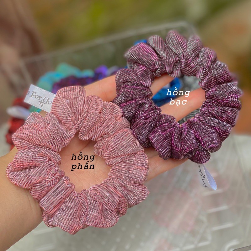 Đồ buộc tóc scrunchies minisize kim tuyến lấp lánh✨