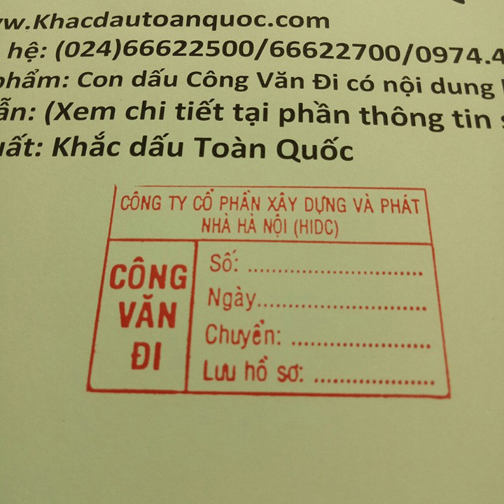 Khắc dấu Công Văn Đi có nội dung theo yêu cầu