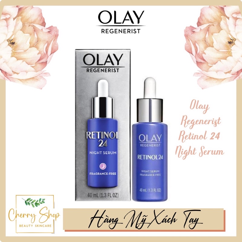 [Hàng USA] Tinh chất serum trắng da và cấp ẩm Olay Regenerist Retinol 24 Night (40ml)