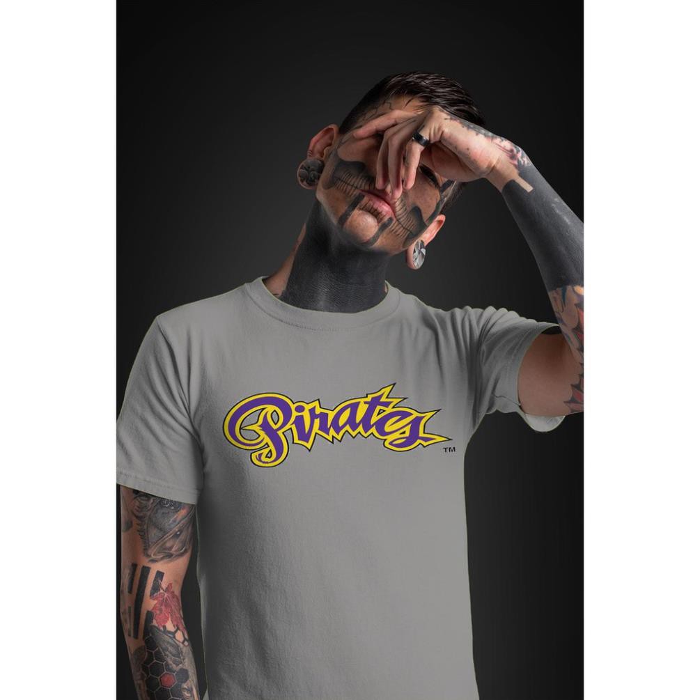 Áo thun in hình Chữ pirates màu vàng tím