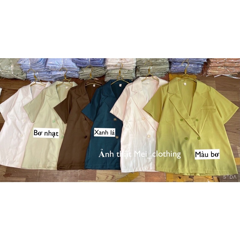 Áo Blazer cộc tay KHÔNG TÚI Quảng Châu hàng đẹp/ Vest nữ tông màu nhẹ nhàng