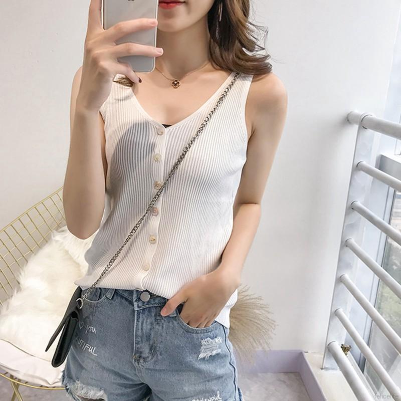 Áo Tank Top cổ chữ V thiết kế thanh lịch