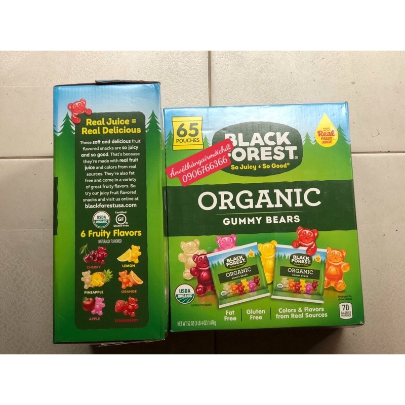 Kẹo Dẻo Hữu Cơ Black Forest Gummy Bears 1.47Kg (Hộp 65 gói)