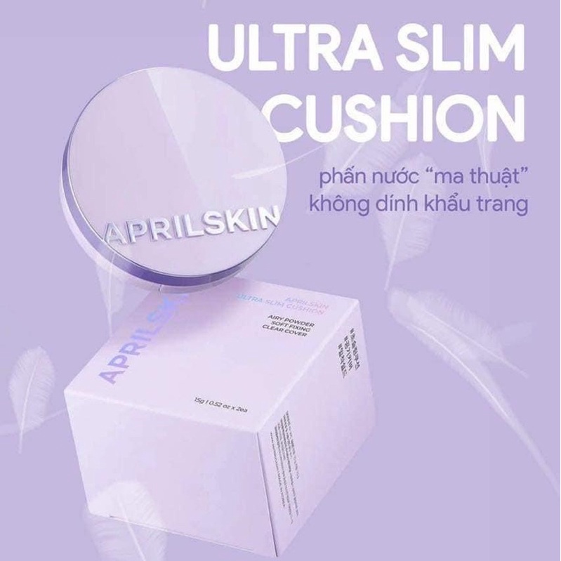 NEW 2022 Phấn nước APRIL SKIN ULTRA SLIM CUSHION KÈM LÕI REFILL