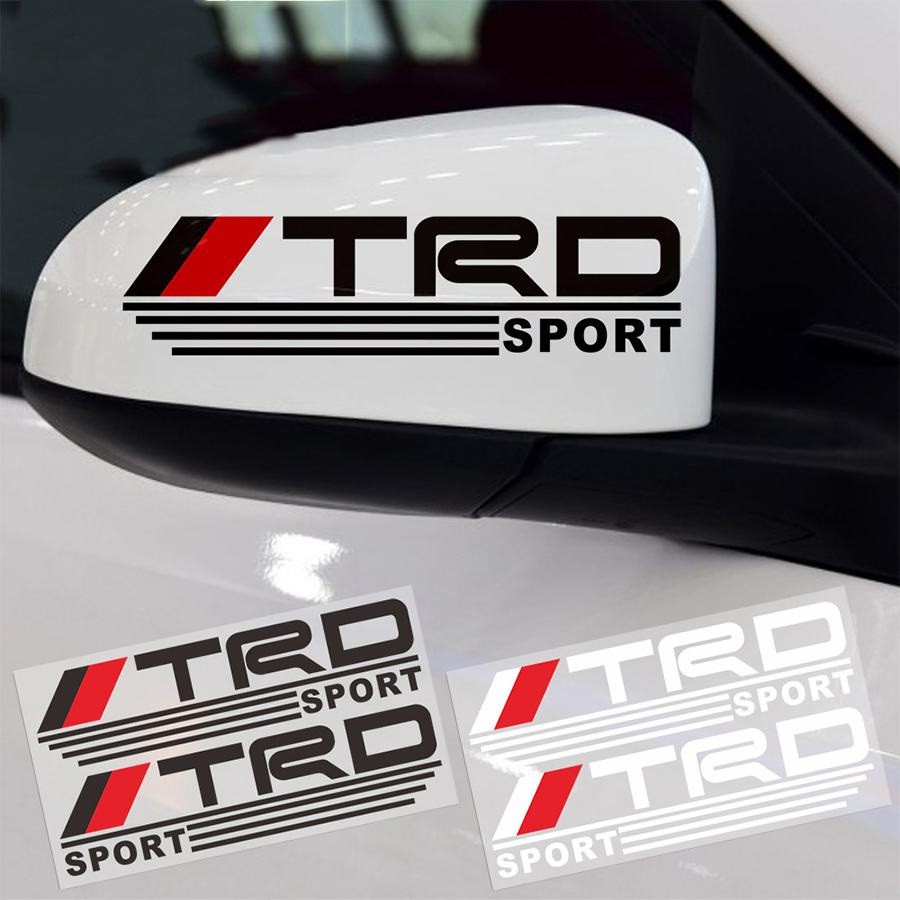 Decal TRD Sport dán gương chiếu hậu xe ô tô - Tem dán gương xe hơi