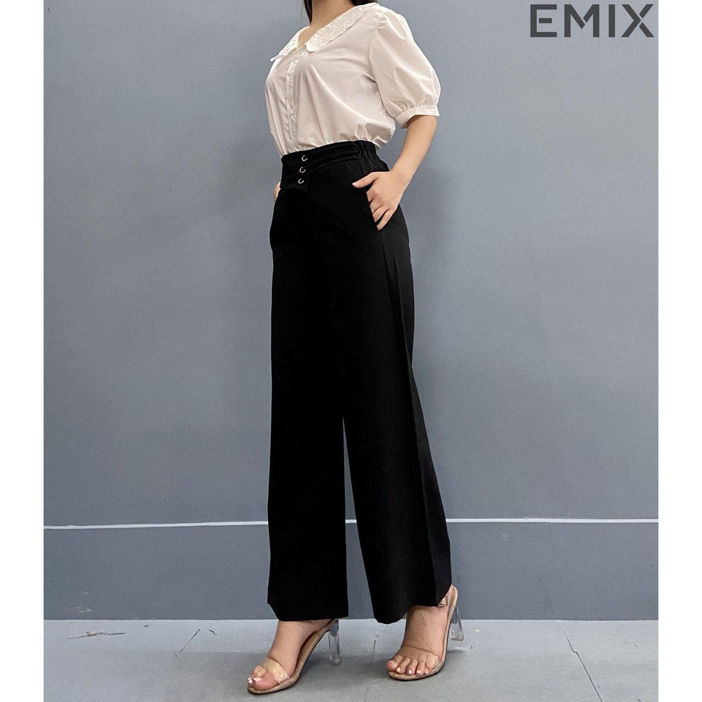 Quần ống suông lưng cao chất rủ mềm EMIX | BigBuy360 - bigbuy360.vn